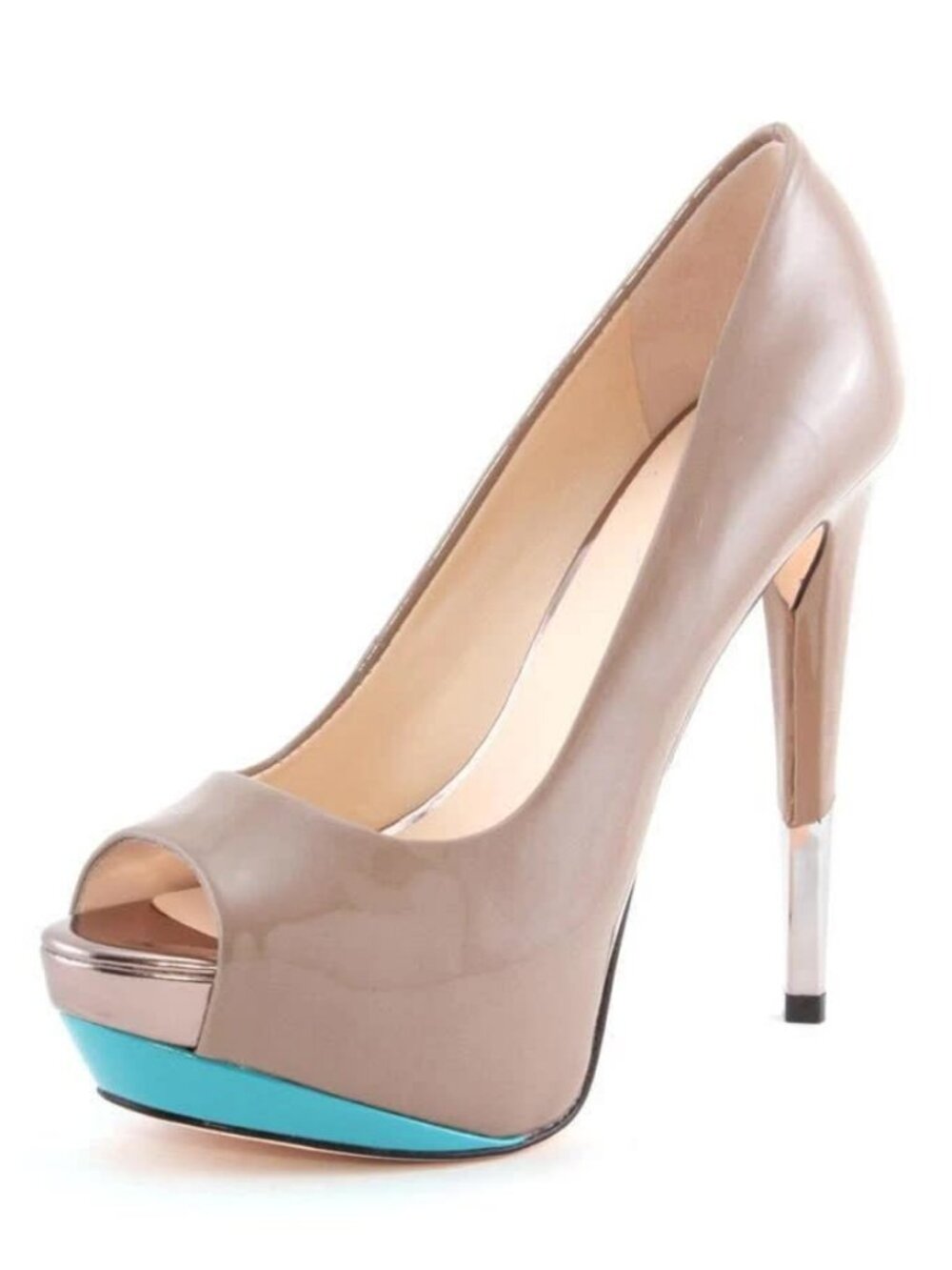 Boutique 9 Nalanee Pump Taupe Teal Jade Mint Beige Platform High Heels Peep Toe